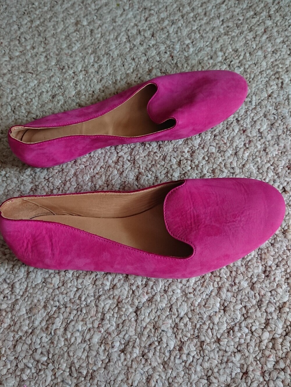 MM6 Maison Martin Margiela fuchsia Pink Suede flats size 8.5